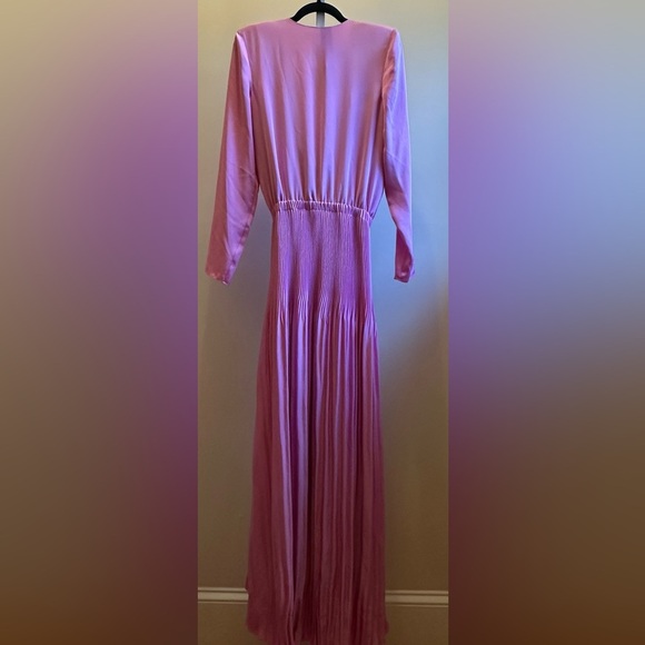 NEW Ramy Brook Zaylee Knotted Bodice Pleated Gown Sz S Pink Plunging Neckline - Picture 10 of 11